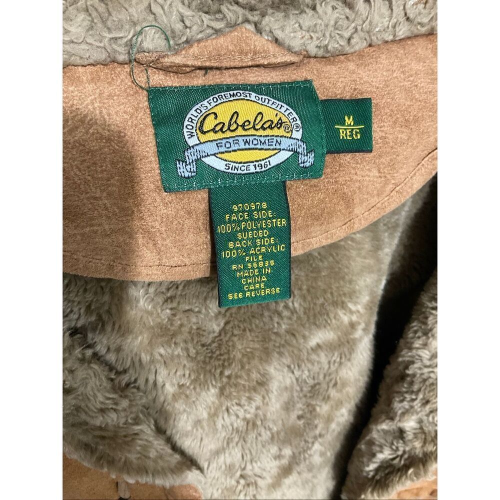 Cabela’s Faux suede and shearling open front jacket size medium - Picture 5 of 9